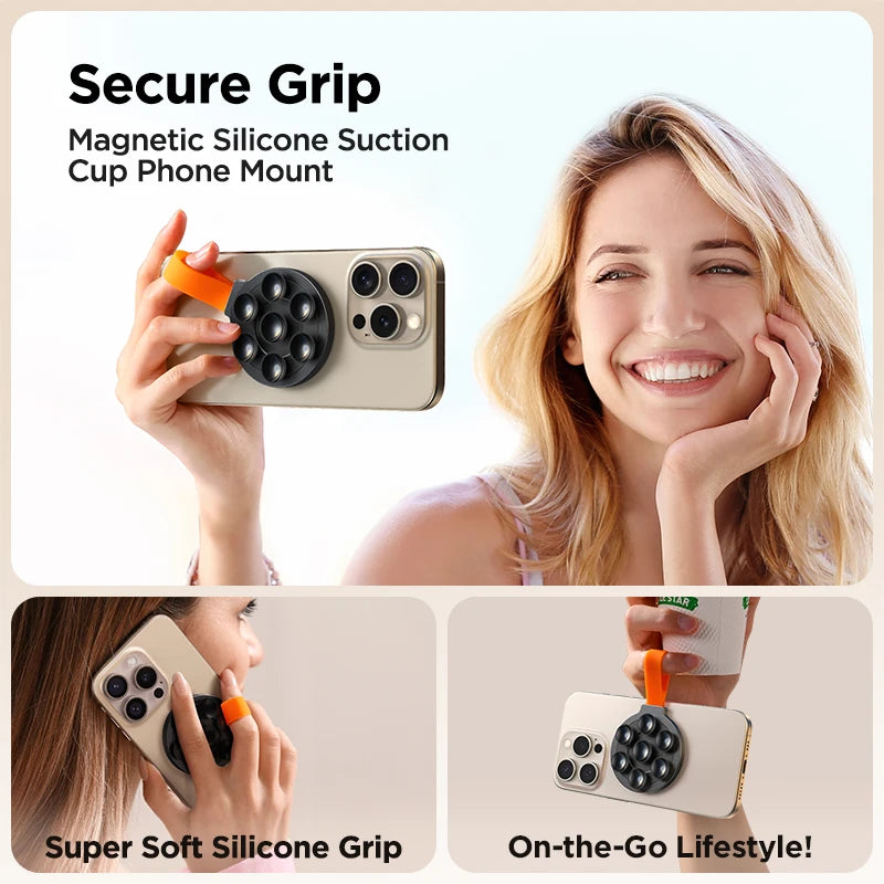 Magsafe Suction Cup Iphone Mount Hands-Free Mirror Shower Silicone Suction Phone Case Grip Stand Holder For iPhone